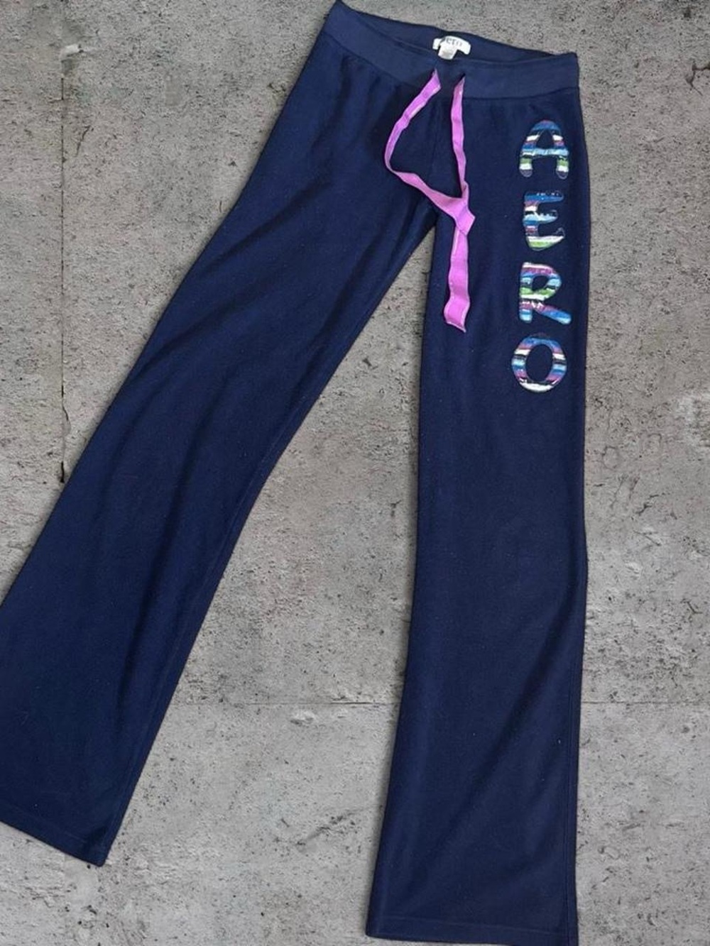 Aeropostale Y2K Navy Fleece Bootcut Sweatpants